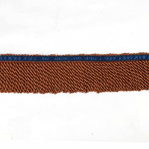 Fenghuagwu 5 Yard Long 2.5 Inches Wide Bullion Fringe Trim And Embellishments Fabric Trims Sewing Diy Decoration For Curtain Sofa Clothes(Coffee) #TOP3