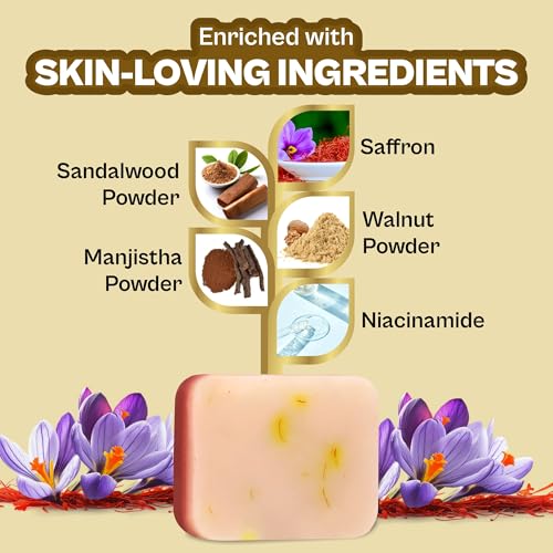 Image of India's 1st Dermatologically Tested Premium Handmade Dr. De-Tan Magic Soap Tan Removal 100G | Sandalwood & Saffron Mixed | Ideal for Men & Women | Suitable for All Skin Type