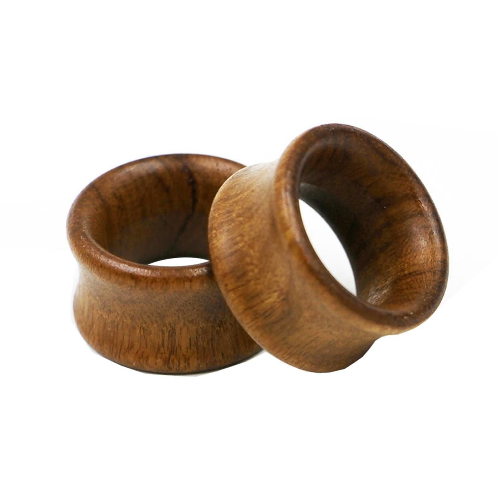 Lirzxin Ear Gauge Expander 00G-7/8 inch, 2PCS Stainless Steel Tunnels for Ears 8mm-22mm Hollow Bicolor Wooden Earrings for Women Body Piercings