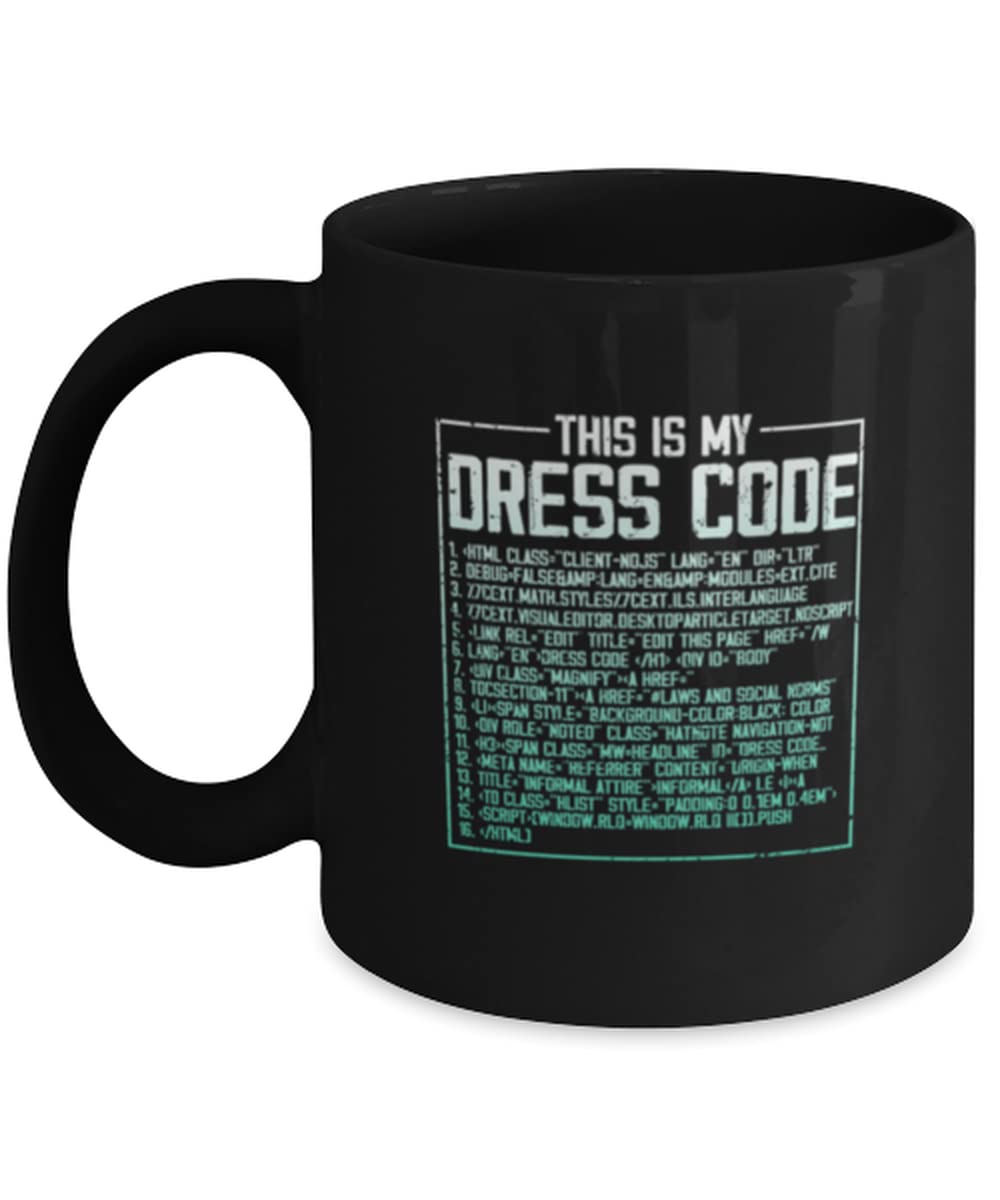 Teegarb Letter BlanketCoffee Mug Funny This Is my Dresscode Programmer Developer