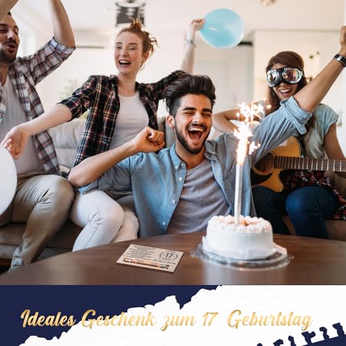 Otuuz Geldgeschenke Geschenk zum 17. Geburtstag für Mädchen und Jungen - Holzkarte und Reagenzglas Geburtstag Geld Gutschein Verpackung Geschenkverpackung