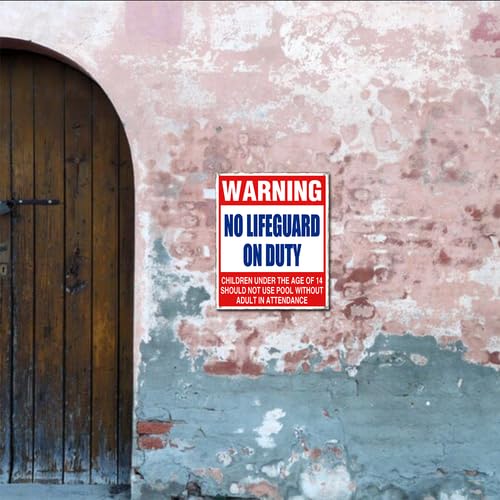 SmartSign - Segnale di avviso No Lifeguard On Duty Pool con scritta Children Need Adult Partendance, in alluminio, 30 x 30,5 cm, senza ruggine, laminato