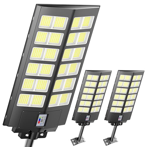Loyoele 3-Pack 9000W Solar Flood Lights, IP66, 4800000LM
