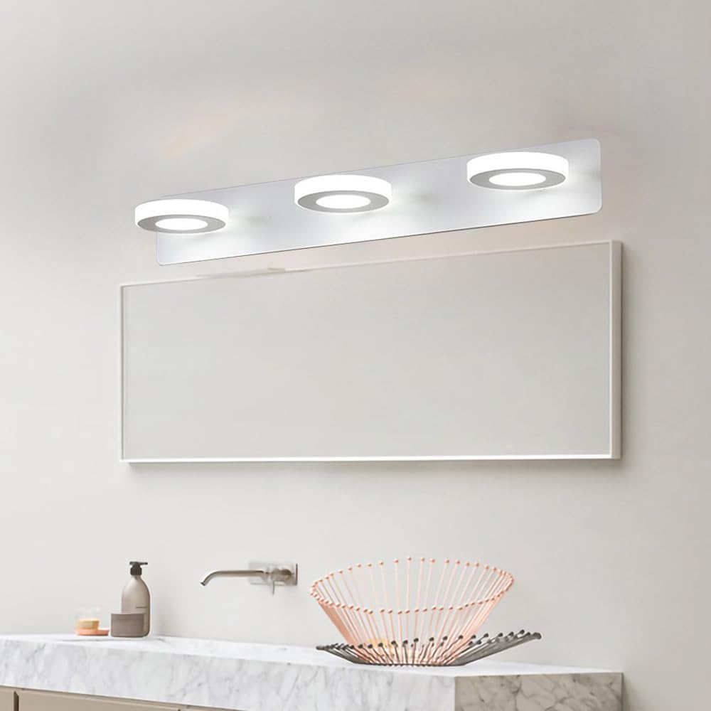 Lampa ścienna LED do lustra łazienkowego 15 W, obrotowa, 3 regulowane temperatury barwowe, oświetlenie ścienne, oświetlenie lustra (3 światła (15 w))