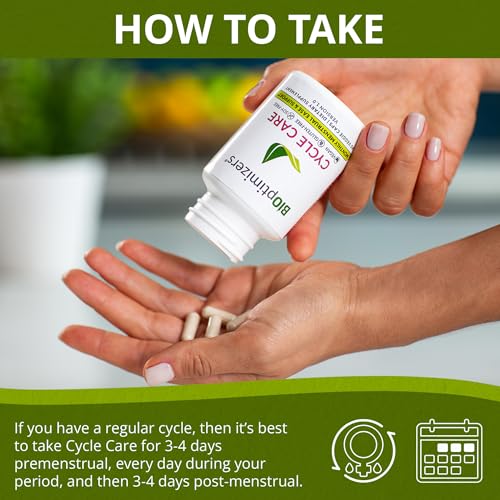 bioptimizers - cycle support - period support supplement for women - bloating and cramping menstrual relief - 45 capsules