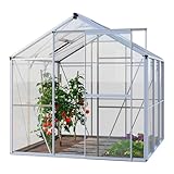 GFP Gewächshaus Opal 3 Glasgewächshaus 192x192 cm | Aluminium-Rahmen, 4 mm Sicherheitsglas