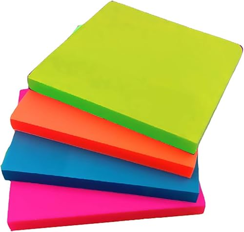 Notas adhesivas transparentes paquete de 4 unidades impermeables transparentes autoadhesivas translúcidas arcoíris 3 x 3 pulgadas