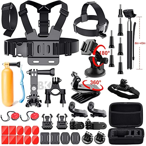 Image of BKN 34 in 1 Mount & Accessories Kit's for GoPro Hero 10 /9 / 8 /7 /6 /5 /4 /3 /2 /1 /SJCAM /Akaso /Apeman /Xiaomi /Sony Action Cam /Nikon /Garmin, Ricoh Action Cam & All iPhone,Samsung Mobile Phone