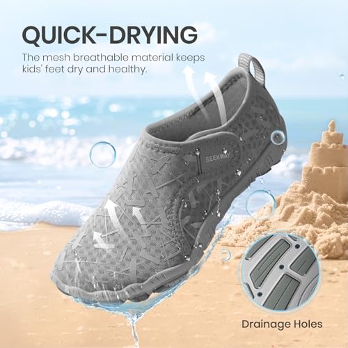 Image of SEEKWAY Barefoot Water Shoes for Kids - Wide Toe Box and Quick-Dry Sand Shoes Toddler for Hiking Swim Beach Pool Kayak Sport Accessories, Camping Essentials Non-Slip for Boys Girls Sizes