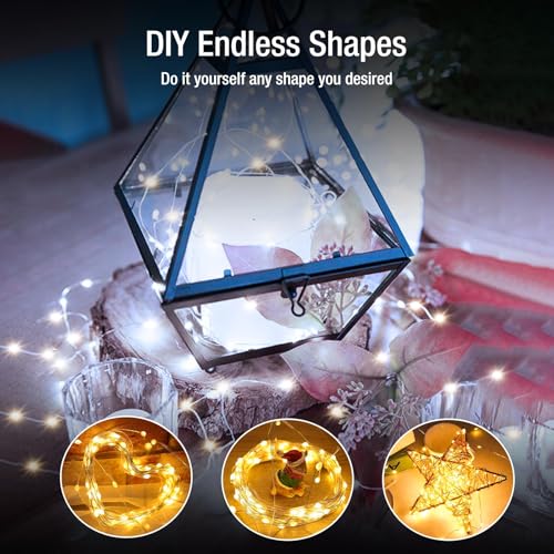 Image of 10 Pack Fairy Lights Battery Operated - 7ft 20 Led Twinkle Lights 3 Modes, Bulk Mini String Lights Waterproof for Mason Jars Vases DIY Party Wedding Decoration Christmas -Warm and Cold White