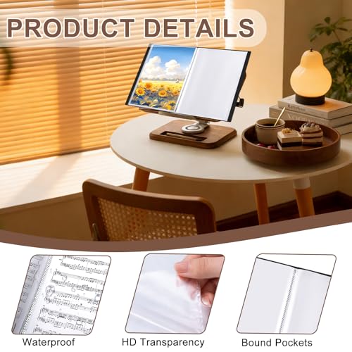 Porte-documents A3 classeur de presentation grand format 60 pochettes transparentes noir