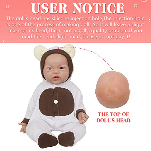 Vollence 43 cm Vollsilikon Baby Dolls, Nicht Vinyl Puppen,Lebensechte Baby Doll, Reborn Baby Doll, Newborn Baby Doll, Realistische Baby Dolls - Mädchen – Bild 3