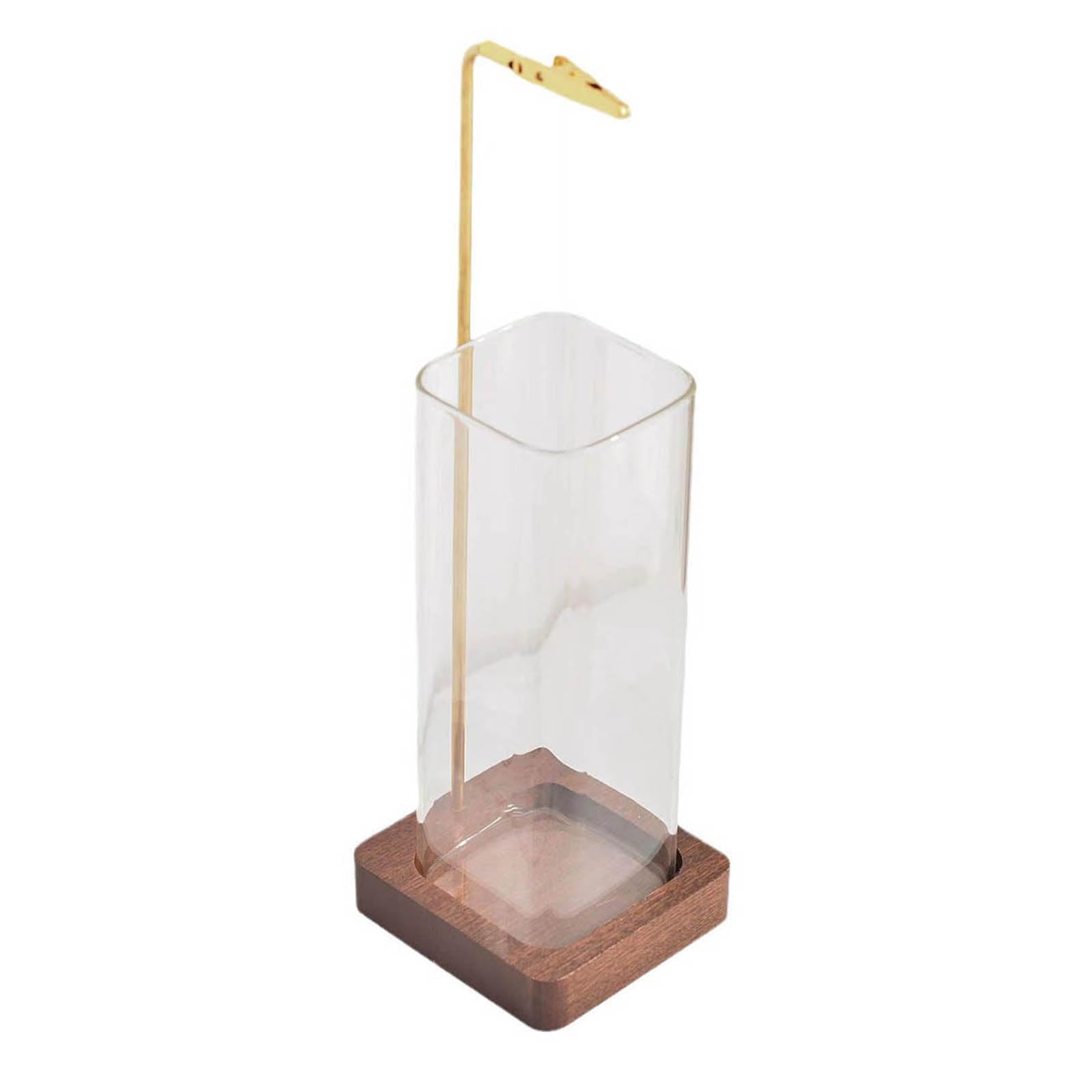 Tsophreniq Innovative Incenses Holder with Detachable Glass Ashes Catcher Wood Base Stick Burners for Meditations Decors Meditations Holder