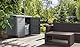 Duramax Cedargrain StoreAway 1200L Gartenhaus aus Kunststoff / flacher Deckel, Mülltonnenbox, Gartenhaus, solide Konstruktion, ideal für Werkzeuge, BBQs und 2x 240L Mülltonnen, 145x85x125 cm, Grau