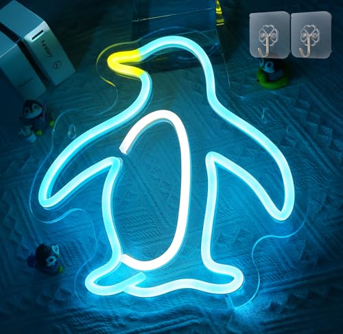 Image of Attivolife Penguin Sign for Wall Decor, Light up Special Animal Shape LED Lamp with Dim USB Powered, Unique Home Living Room Business Cafe Shop Bar Party Decor Birthday Christmas Day Gift