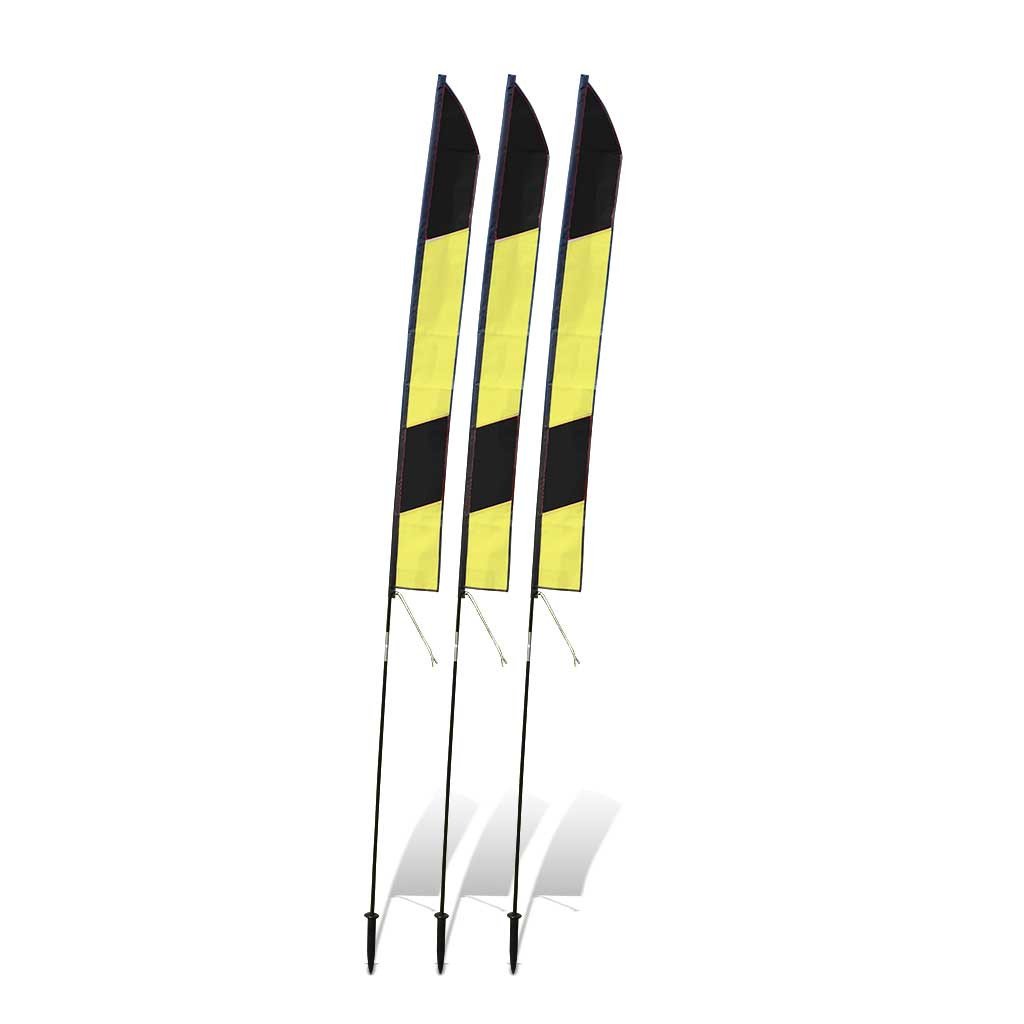 6 ft. Slalom FPV Racing Air Gates with 10 ft. Poles (Set of 3) - Yellow/Black