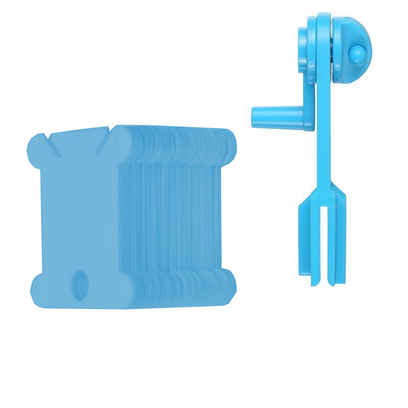 糸巻き台紙 刺繍糸 収納 糸巻きクリップ 120枚入 手巻き糸巻き機セット 糸巻き板 刺繍糸を巻き取り 整理用 プラスチック 保管 DIY クラフト 整理ブルー