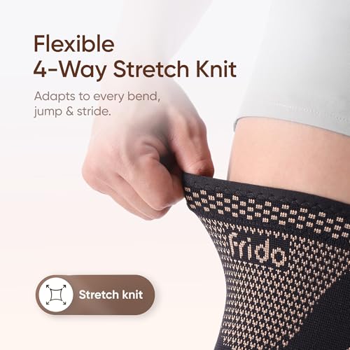 Image of Frido Sports Knee Cap Support for Men & Women | Compression Knee Brace for Gym, Running, Workouts & Knee Pain Relief | Anti-Slip, Breathable Knee Support Sleeve | 1 Pair | Size - 3XL