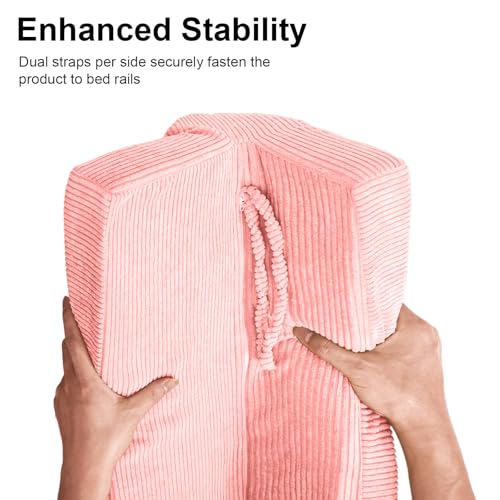 Image of AEOCOO Bed Bumpers for Toddlers, Size 2.3 Ft, Toddler Bed Rail Bumper Protector for Loft Beds & Bunk Beds, Bed Rail Height Extender Bed Guardrail, Anti-Bump | Fall Prevention, Pink