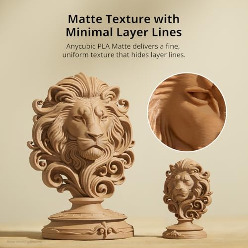 Image of ANYCUBIC Matte PLA Filament 1.75mm, 3D Printing PLA Filament 1.75mm Dimensional Accuracy + /- 0.03mm, 1KG Reusable Spool (2.2 lbs), Matte Green