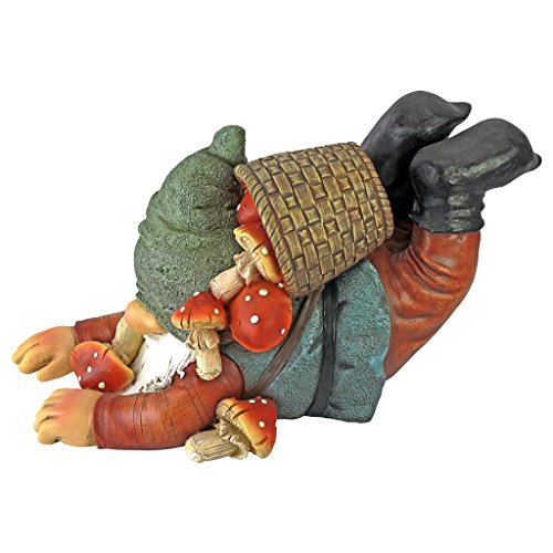 Garden Gnome Statue - Clumsy Karl The Mushroom Hunter Garden Gnome - Lawn Gnome #TOP1