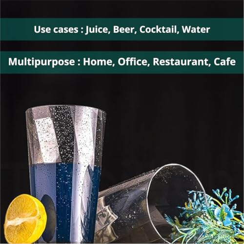 Image of ClearTwist Set of 6 Plastic Glasses - 300 ml, Unbreakable, BPA Free, Multipurpose for Water, Juice, Cocktails, Lightweight and Transparent Design, Ideal for Home, Office, Cafes, Restaurants
