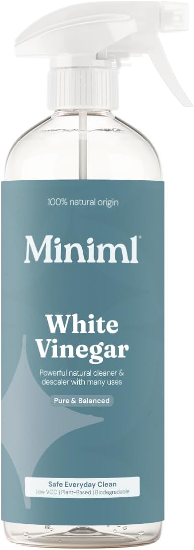 Miniml Eco White Vinegar Cleaning Unscented 750ml - All Natural Multi-Surface & Multi-Purpose Cleaner, Limescale Remover, Laundry Softener & More - 100% Vegan & Cruelty Free