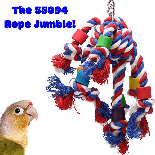 Bonka Bird Toys 55094 Rope Jumble Plucking Preening Bird Toy For Pet Budgie Parakeet Lovebirds Conures Small Or Medium Parrots Cages #TOP4