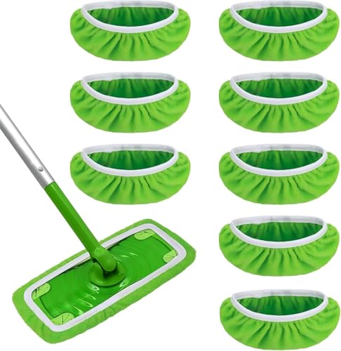 8 Panni per Swiffer Lavapavimenti, Panni Lavapavimenti Riutilizzabili 25,4 X 11,5 Cm, Panni Microfibra per Swiffer, Panno Lavabile per La Pulizia Di Pavimenti Duri, per Uso da Asciutte e da Bagnate