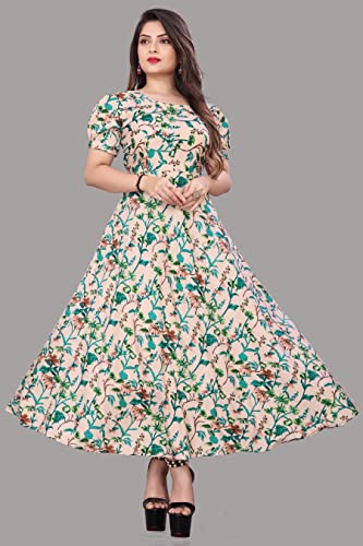 Image of FLARED ALINE MAXI DRESS WITH FLORAL PRINT FOR WOMEN