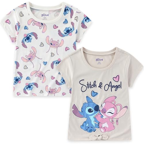 Image of Disney Lilo & Stitch Angel Girls 2 Pack Short Sleeve T-Shirt for Big Kids