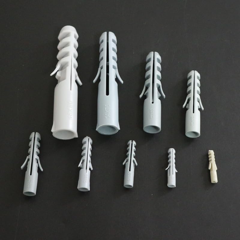 4/5/6/7/8/10/12/14/16MM Expansion Nail Drywall Anchor Screws Self Drilling Wall Plug Plastic Gypsum Boar No Cap Grey Color Wood - (Color: 12mm no cap 100PCS)