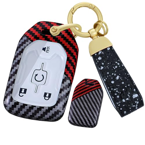 Étui pour clé de voiture Chevy Silverado et GMC Sierra protection noire et rouge 4 boutons