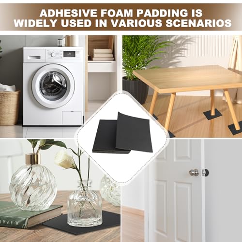 6 Pcs Adhesive Foam Padding, 1/8 Thick 12 X 8 Inch Neoprene Insulation Foam Sheet , Soundproof Closed Cell Foam Padding Sheet Board for Anti Vibration, Cosplay Padding, Crafts, DIY