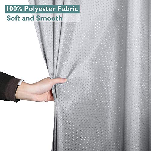 Lagute Cozyhook Ombre Textured Hook Free Shower Curtain For Bathroom, Water Repellent, Weighted Hem, Machine Washable (Grey Gradient, 72Wx72L) #TOP4