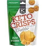 KetoLogic Keto Crisps, Cheddar Flavored, HighFat Cheese Crisps, 0 Carbs, 100 Premium Artisan Cheese (1 Bag)