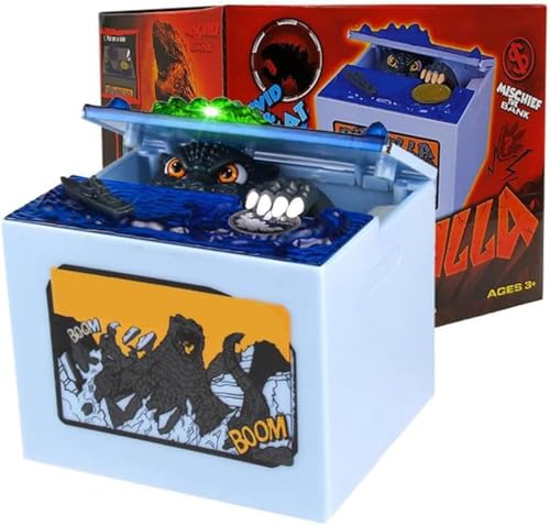 Image of Monster Dinosaur Stealing Piggy Bank, Electronic Anime Coin Box | Interactive sound effect design, made of safe non-toxic ABS, Cute anime style
