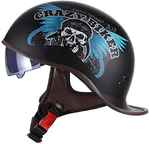 Casco retro para motocicleta para adultos, aprobado por DOT, para hombres y mujeres, con personalidad, gorra de béisbol brillante, modelado, cascos