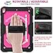SEYMAC stock Case for iPad Air 3 2019 / Pro 10.5'' with Screen Protector Pen Holder [360° Rotate Hand Strap/Stand], Drop-Proof Case (Rose+Black)