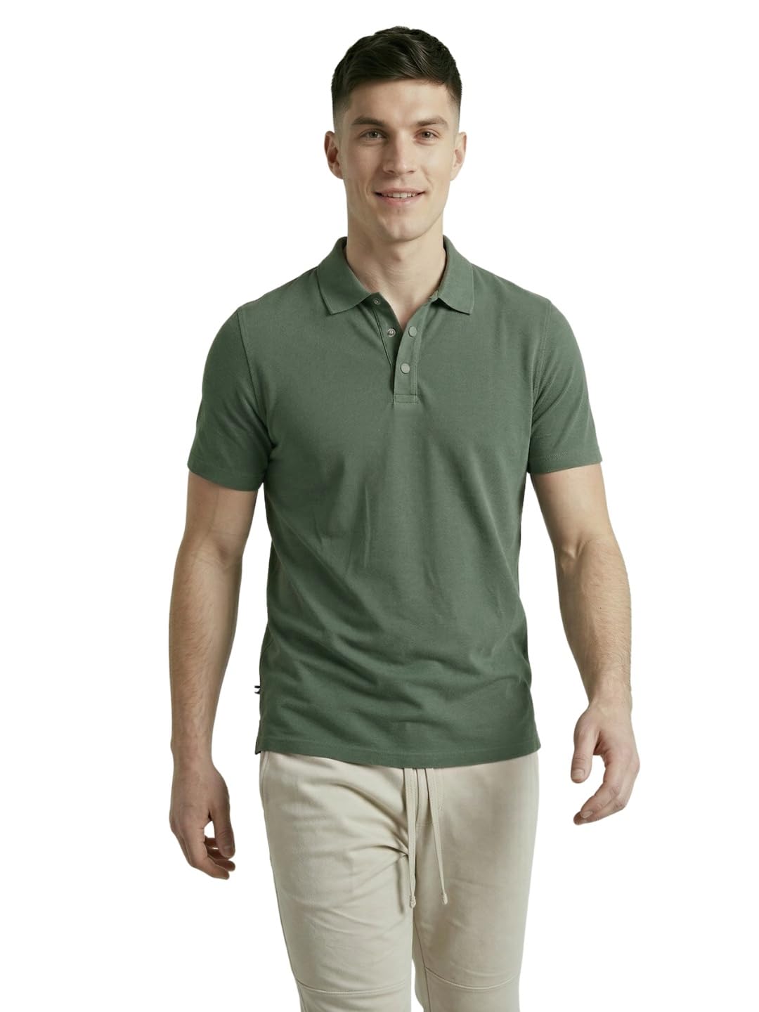 Men Solid Casual Fit Athletic Polo T Shirt COTFLEX Memory Stretch Polyester Polo Tshirt for Men Office Casual Smart Travel Golf Weekend Wear-image-28