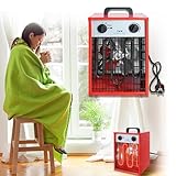 [Vielseitig einsetzbar] Elektroheizungen eignen sich für eine Vielzahl von Anwendungen wie Baustellen, Werkstätten, Garagen, Wohnungen, Büros, Keller und Campingplätze.