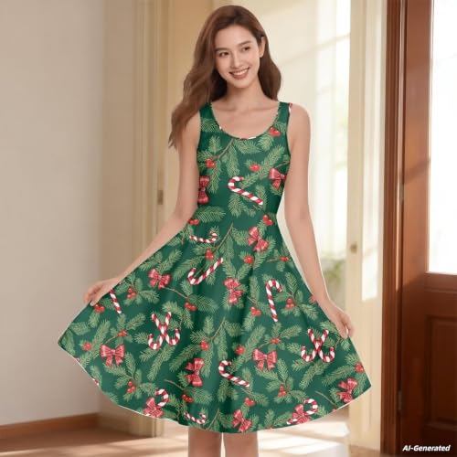 Image of Renewold Women's Sleeveless Tank Dress with Pockets, Casual Scoop Neck A-Line Sundress for Summer, Travel and Vacation
