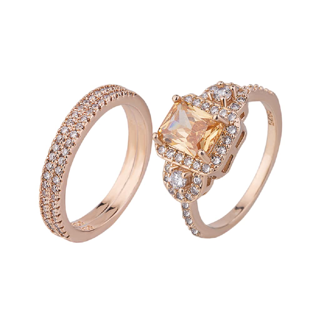 Amazon.com: Lzz Fashion Lady 18K Rose Gold Filled Morgan Stone