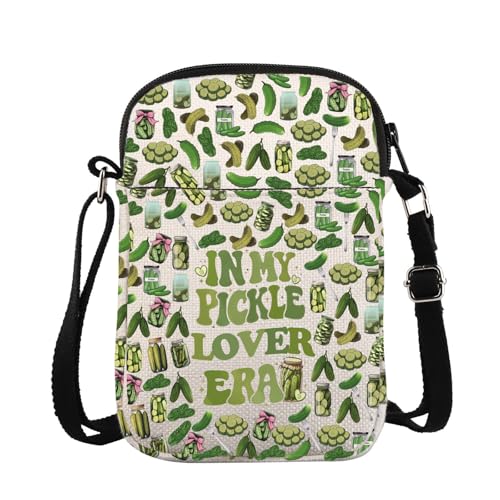 Pickle Crossbody Bag Canning Season Gift Pickle Jar Gift Dill Pickle Messenger Bag For Gherkin Cucumber Lovers (CA-PickleEraCrossBS)