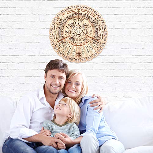 Wood Trick Mayan Wall Calendar 3D Wooden Puzzles For Adults And Kids To Build - 16" - Wooden Model Kit - Aztec Calendar #TOP3