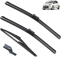 Front and Rear Wiper Blades LHD Compatible with Ford KA MK2 2009-2015 Windscreen Window Rain Brushes 24''+14''+11''