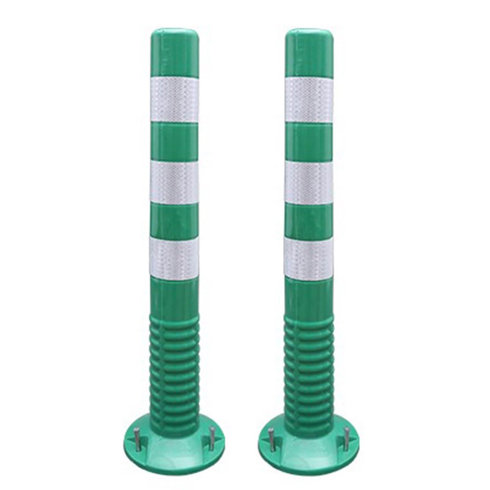 IUokLU Driveway Barrier Traffic Barricade - 18" & 30" Flexible PU Plastic Cones（Green-2 Pack/30in）