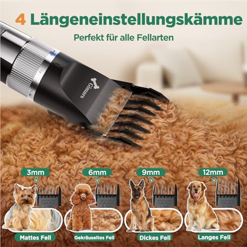 Gimars 4-in-1 Hundeschermaschine mit Hunde Trimmer, 7000 U/min Leise Hunde Schermaschinen Set, USB Aufladbare kabellose Tierhaarschneidemaschine, Schermaschine Katze Hunderasierer für dichtes Fell