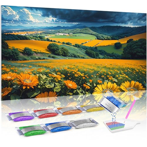 Kit de diamantes 5D Jumpdot de girasoles para decorar las paredes de tu salón con arte DIY