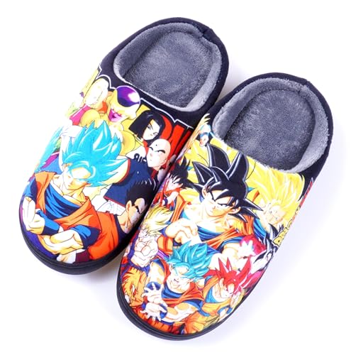 WANHONGYUE Anime Manga Japonés Pantuflas Hombre Mujer Invierno Cálido Suave Zapatillas de Casa Antideslizantes Zapatos para Interiores Exteriores Estilo/1 46-47 EU